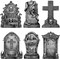 Halloween Decorations Outdoor Graveyard Tombstones: 6ct Large Tombstones Halloween Decor Yard Signs with Stakes, 16" Tall Realistic Scary Skeleton RIP Gravestones Yard Lawn Outside for Kids Home Party